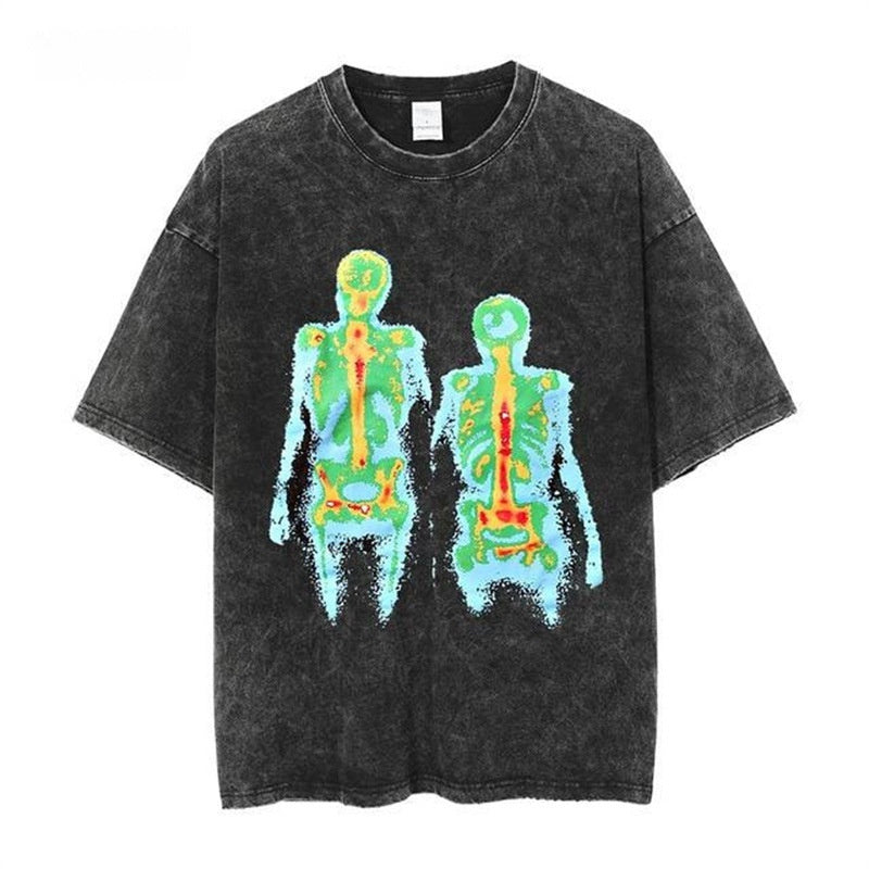 Retro Washed Distressed Loose Casual Heavy Cotton Short Sleeve l Blanqor