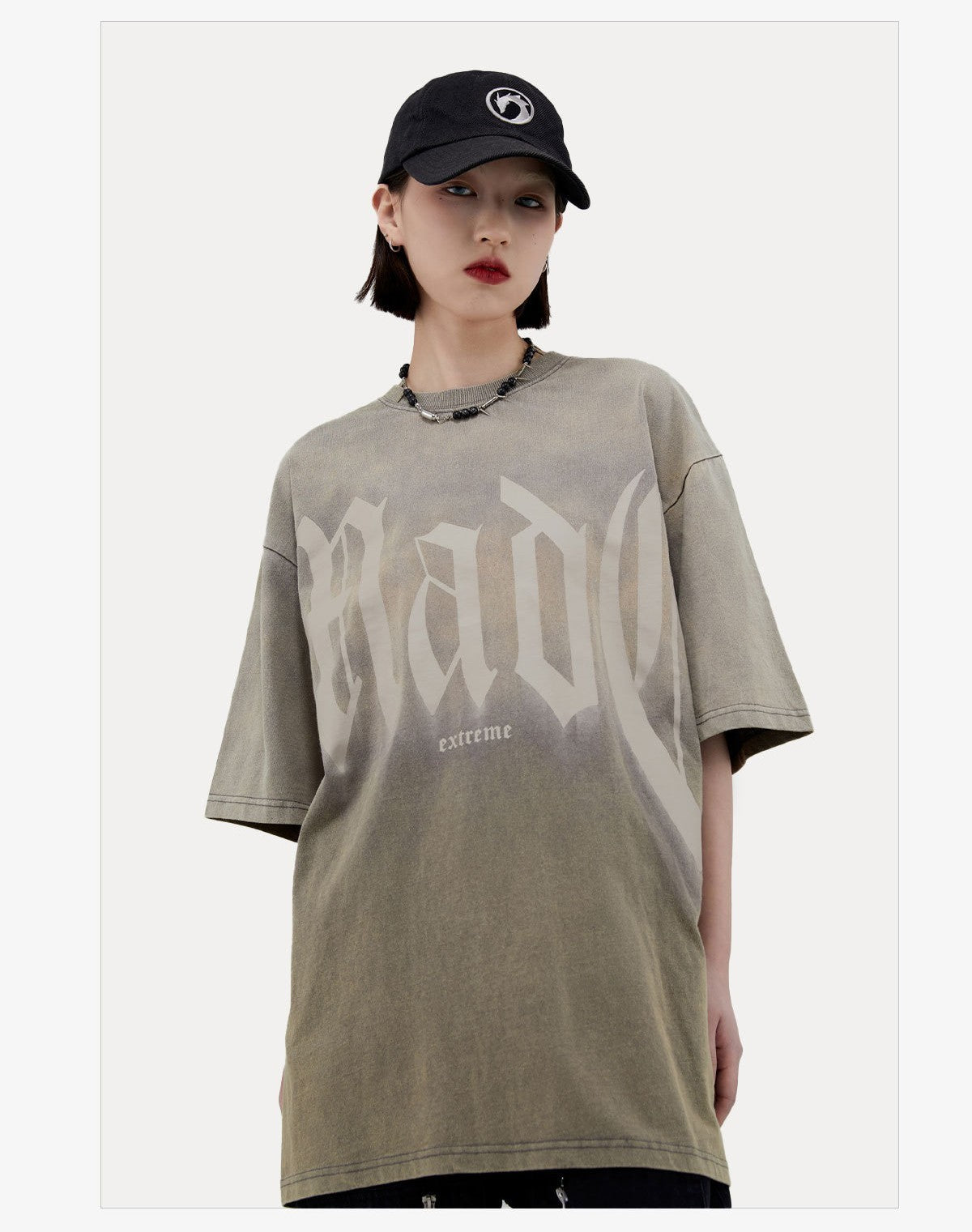 Street Basics Large Letter Print Loose Short Sleeve T-Shirt l Blanqor