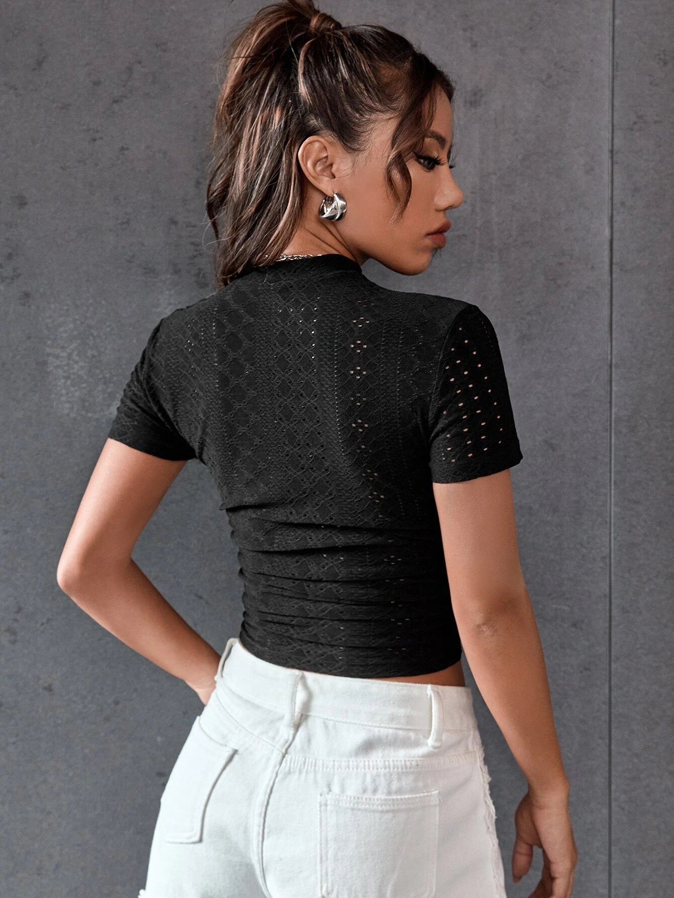 Short New Slim T-shirt Solid Color Women l Blanqor