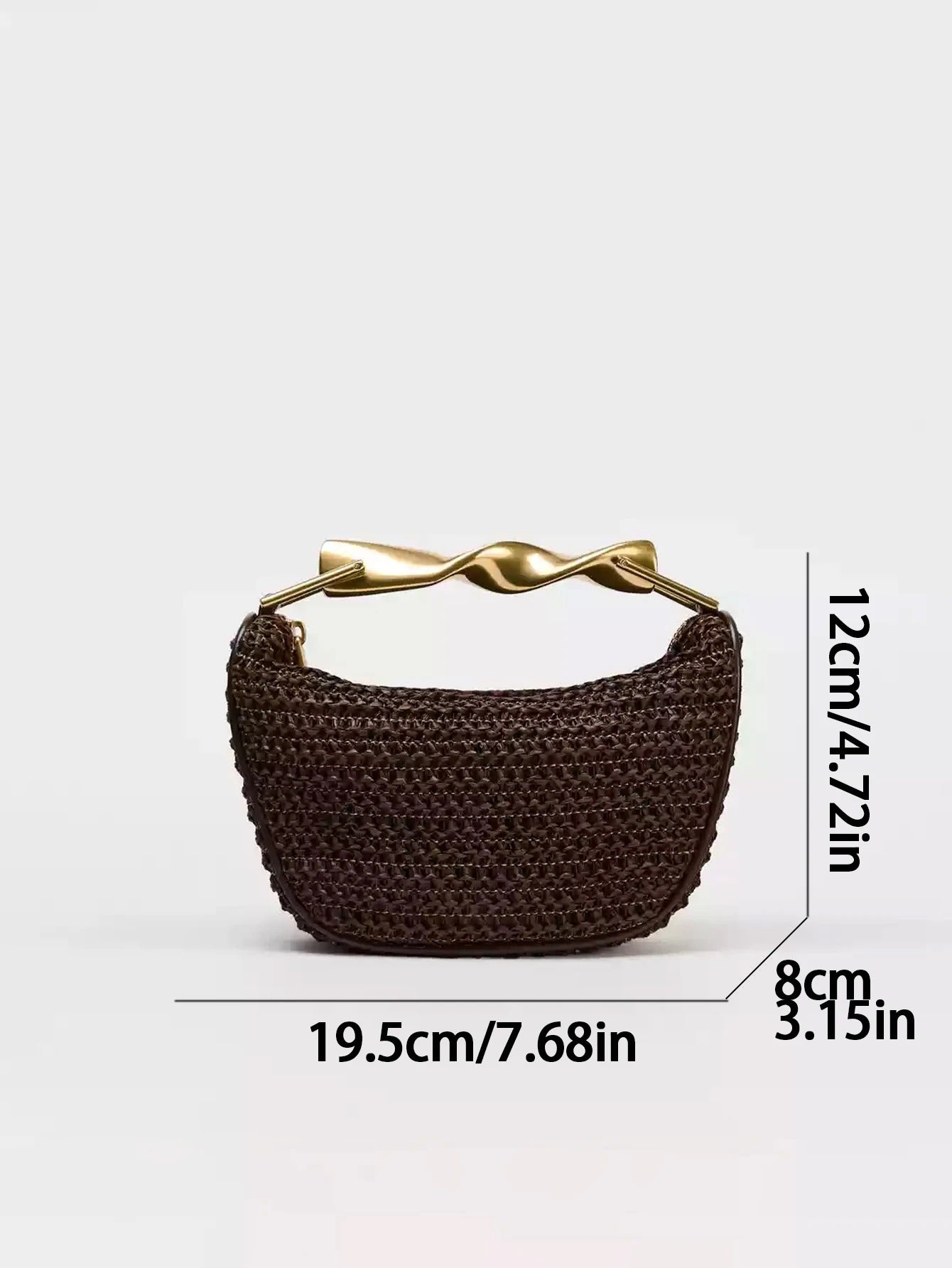 Women's Mini Braided Crossbody Bag – Metal Handle & Adjustable Strap | Blanqor