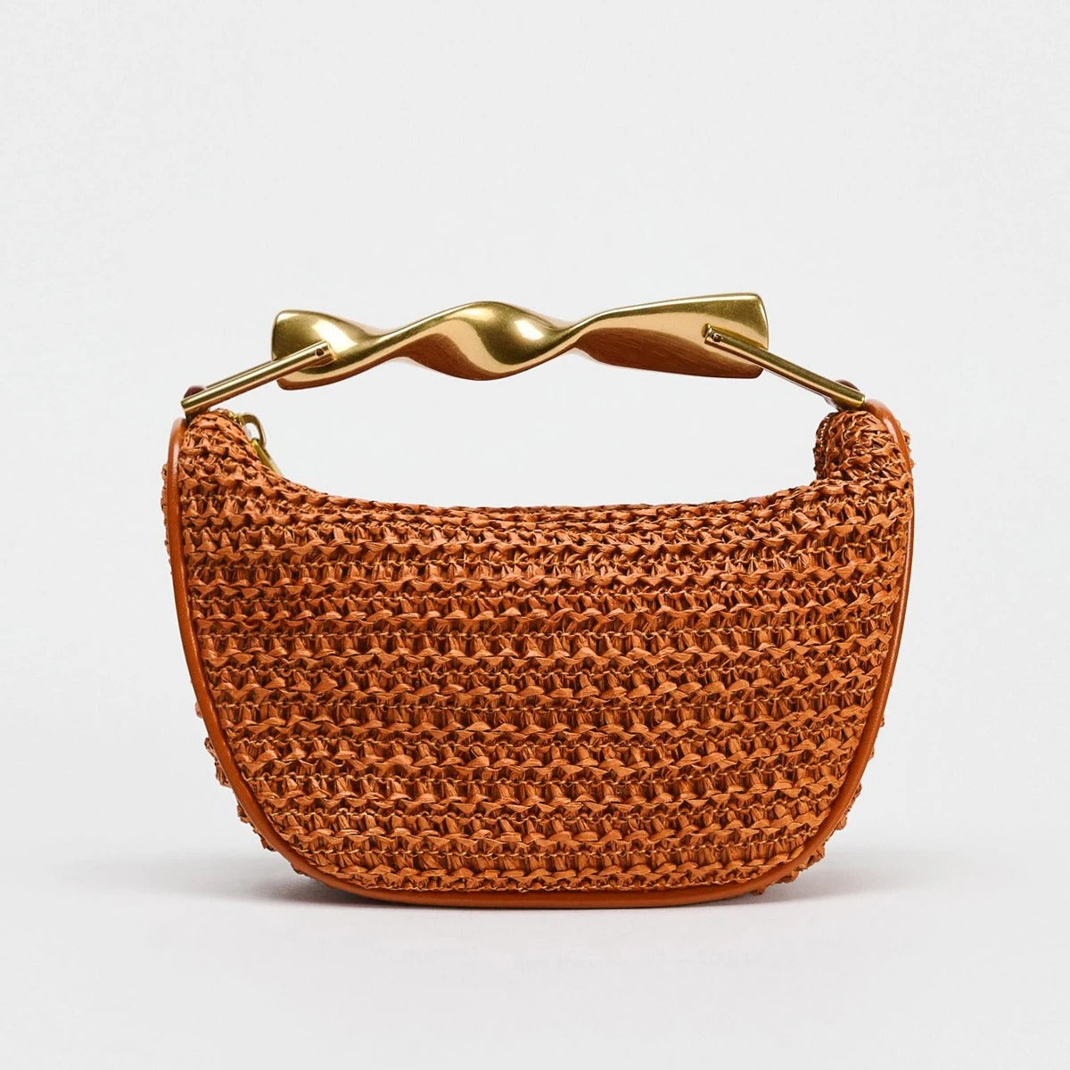 Women's Mini Braided Crossbody Bag – Metal Handle & Adjustable Strap | Blanqor