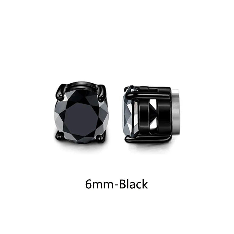 Magnetic Clip-On Stainless Steel Earrings Punk Unisex Cross & Stud Set | Blanqor