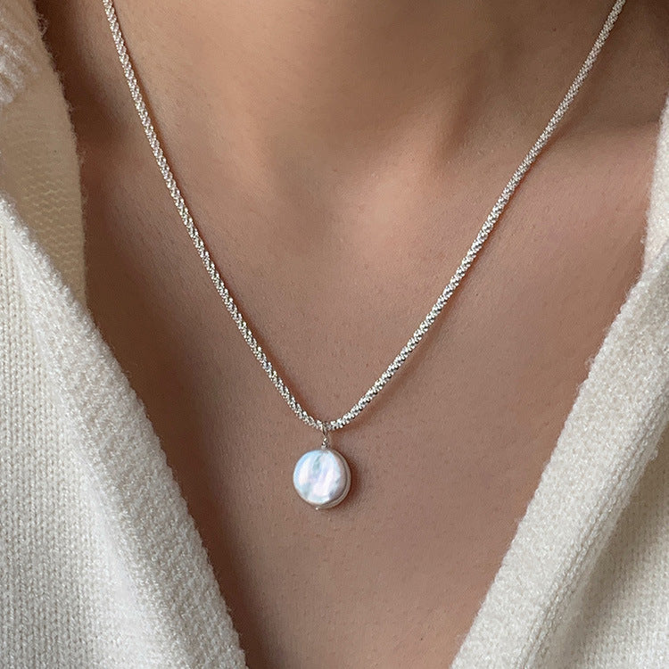Baroque Pearl Necklace S925 Sterling Silver Starry Sky Chain | Blanqor