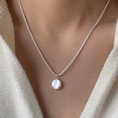 Baroque Pearl Necklace S925 Sterling Silver Starry Sky Chain | Blanqor