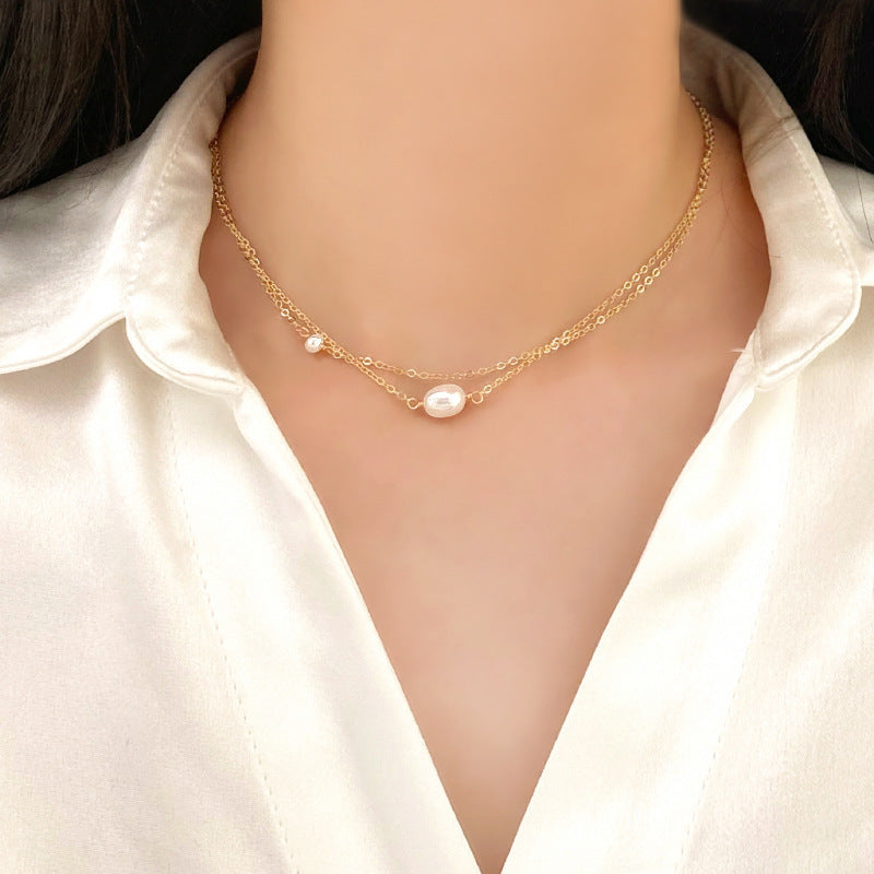 Freshwater Pearl Sterling Silver Chain Necklace Women’s Elegant Gift | Blanqor