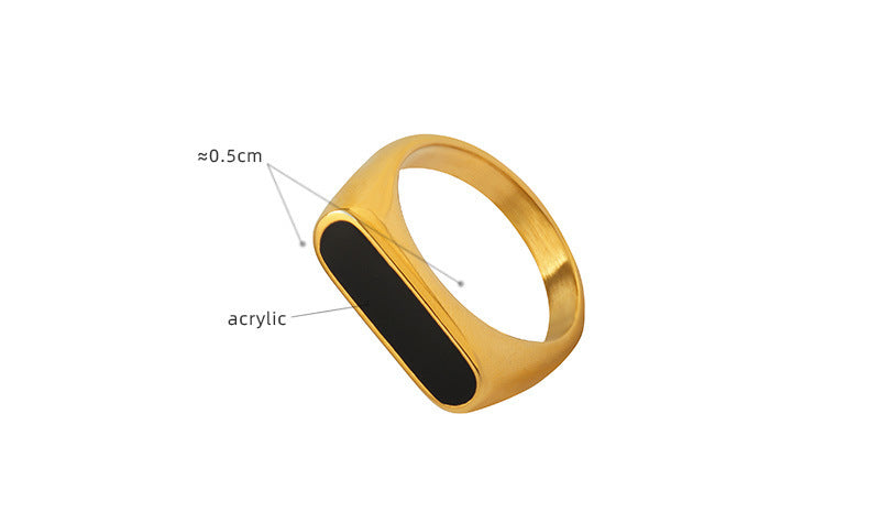 French Geometric Acrylic Ring Women’s INS Style in Gold or Steel | Blanqor