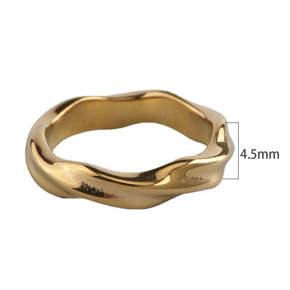 Geometric Titanium Steel Bold Statement Ring Women’s INS Style | Blanqor