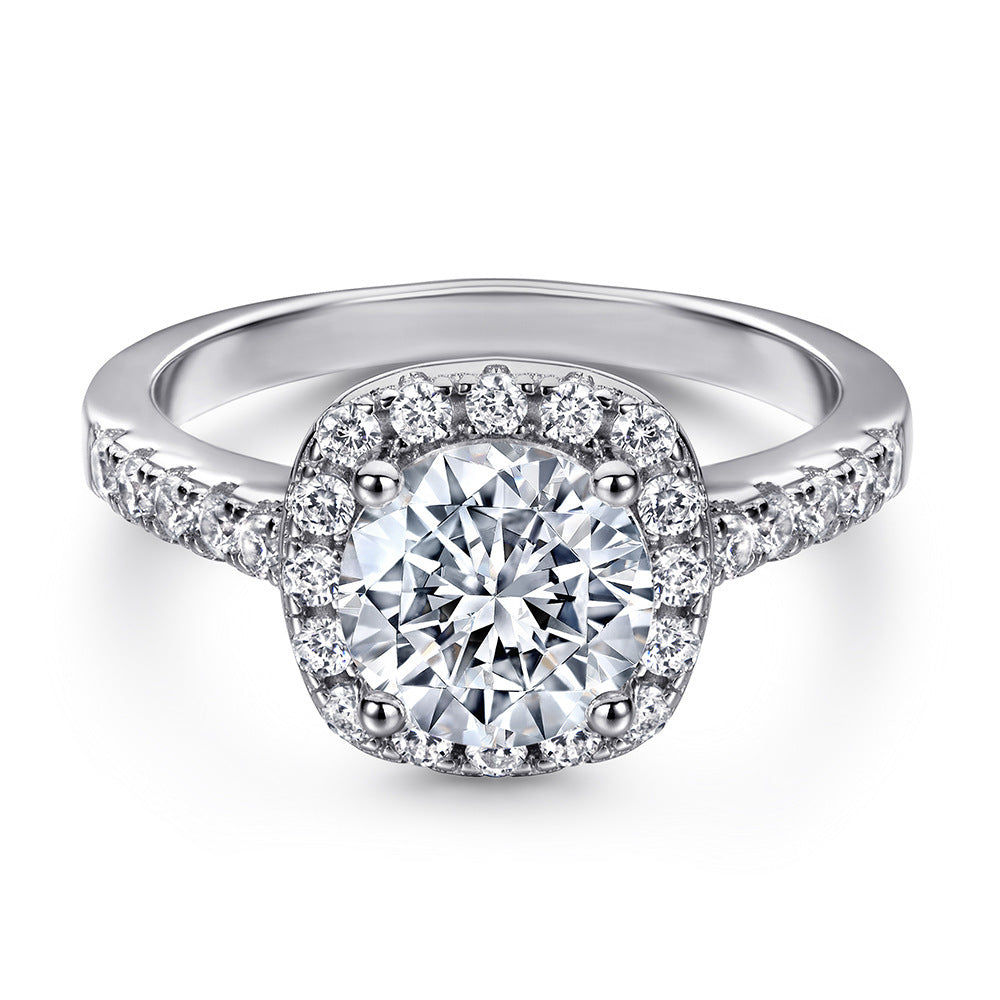 Sterling Silver Zircon Wedding Ring Women’s Platinum or Rose Gold | Blanqor