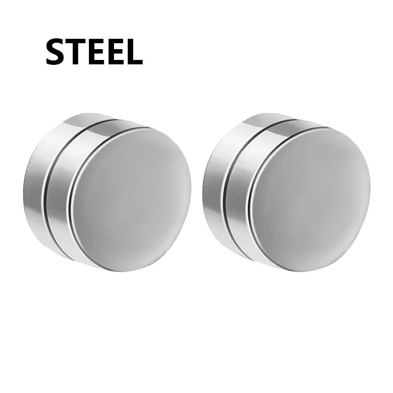 Magnetic Clip-On Stainless Steel Earrings Punk Unisex Cross & Stud Set | Blanqor