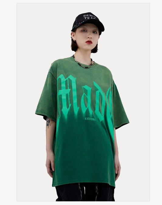 Street Basics Large Letter Print Loose Short Sleeve T-Shirt l Blanqor