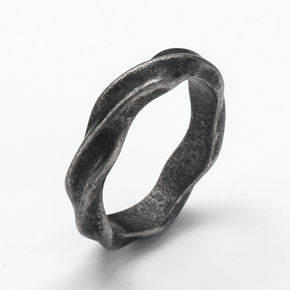 Geometric Titanium Steel Bold Statement Ring Women’s INS Style | Blanqor
