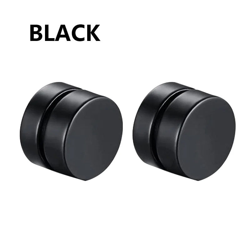 Magnetic Clip-On Stainless Steel Earrings Punk Unisex Cross & Stud Set | Blanqor