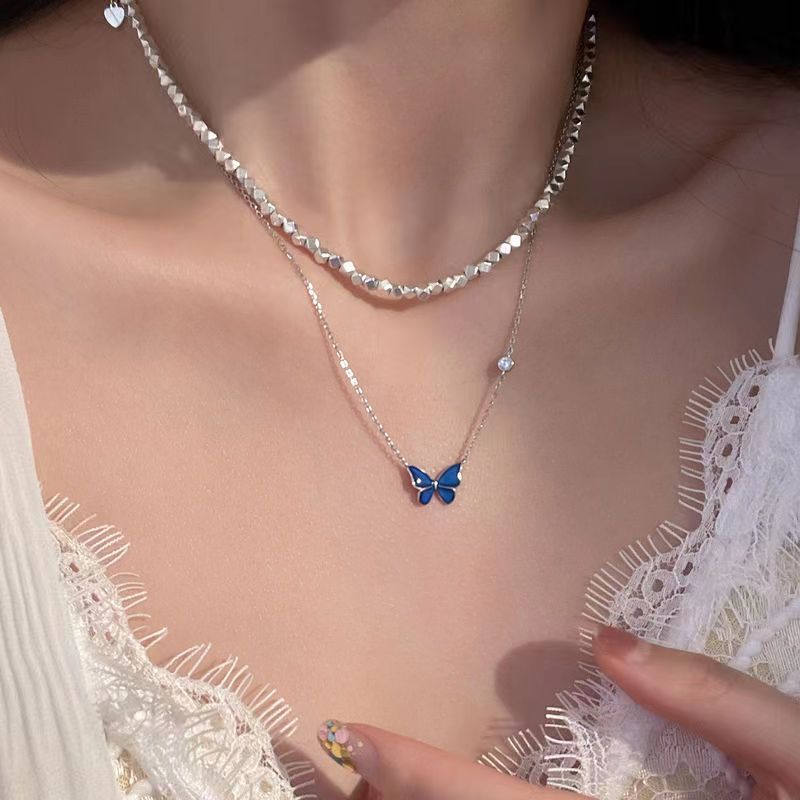 Color Changing Butterfly Necklace Titanium Chain Women’s Fashion Jewelry | Blanqor