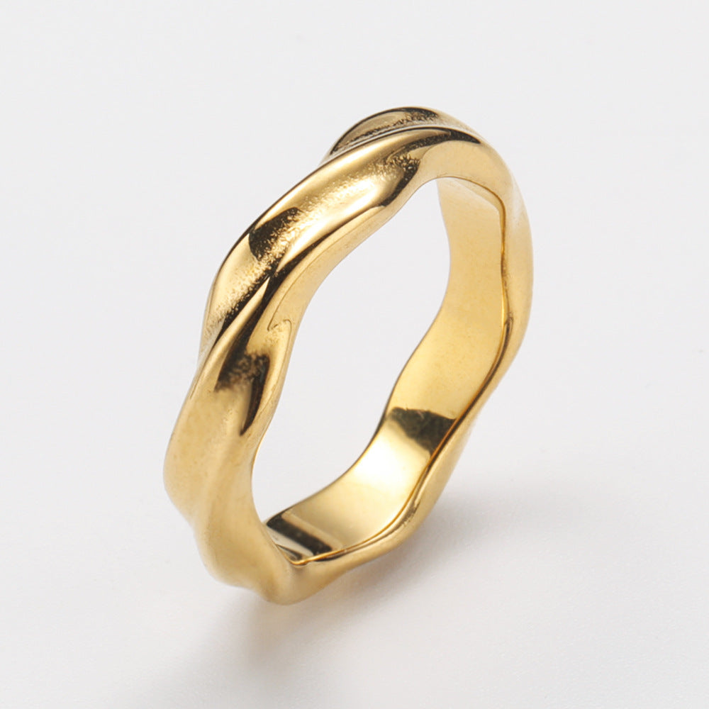 Geometric Titanium Steel Bold Statement Ring Women’s INS Style | Blanqor