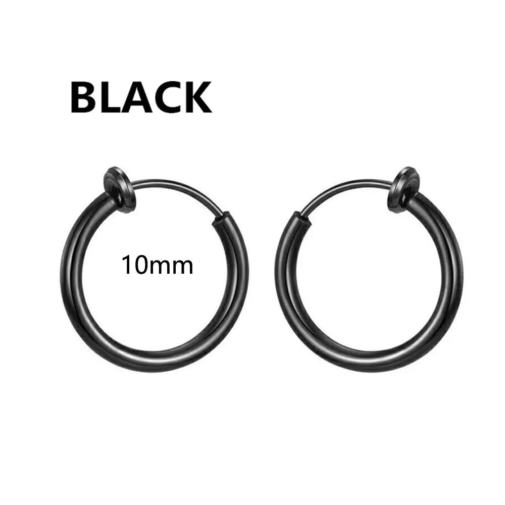 Magnetic Clip-On Stainless Steel Earrings Punk Unisex Cross & Stud Set | Blanqor