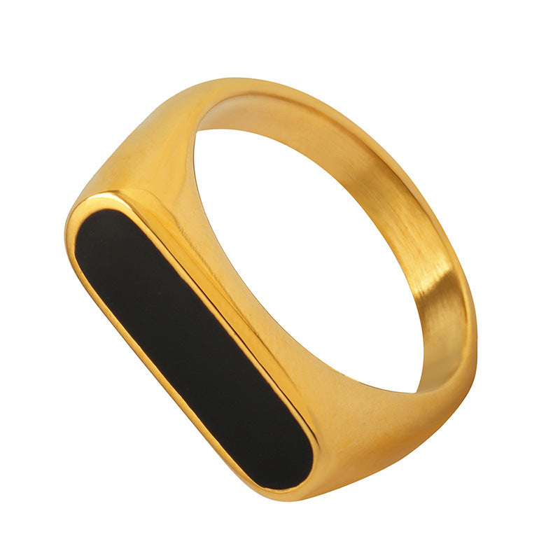 French Geometric Acrylic Ring Women’s INS Style in Gold or Steel | Blanqor