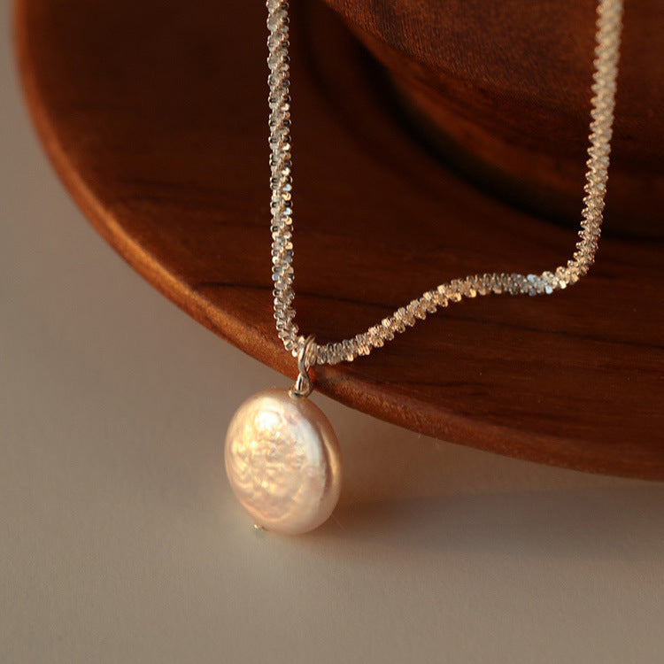 Baroque Pearl Necklace S925 Sterling Silver Starry Sky Chain | Blanqor
