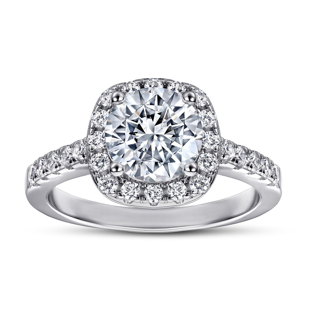 Sterling Silver Zircon Wedding Ring Women’s Platinum or Rose Gold | Blanqor