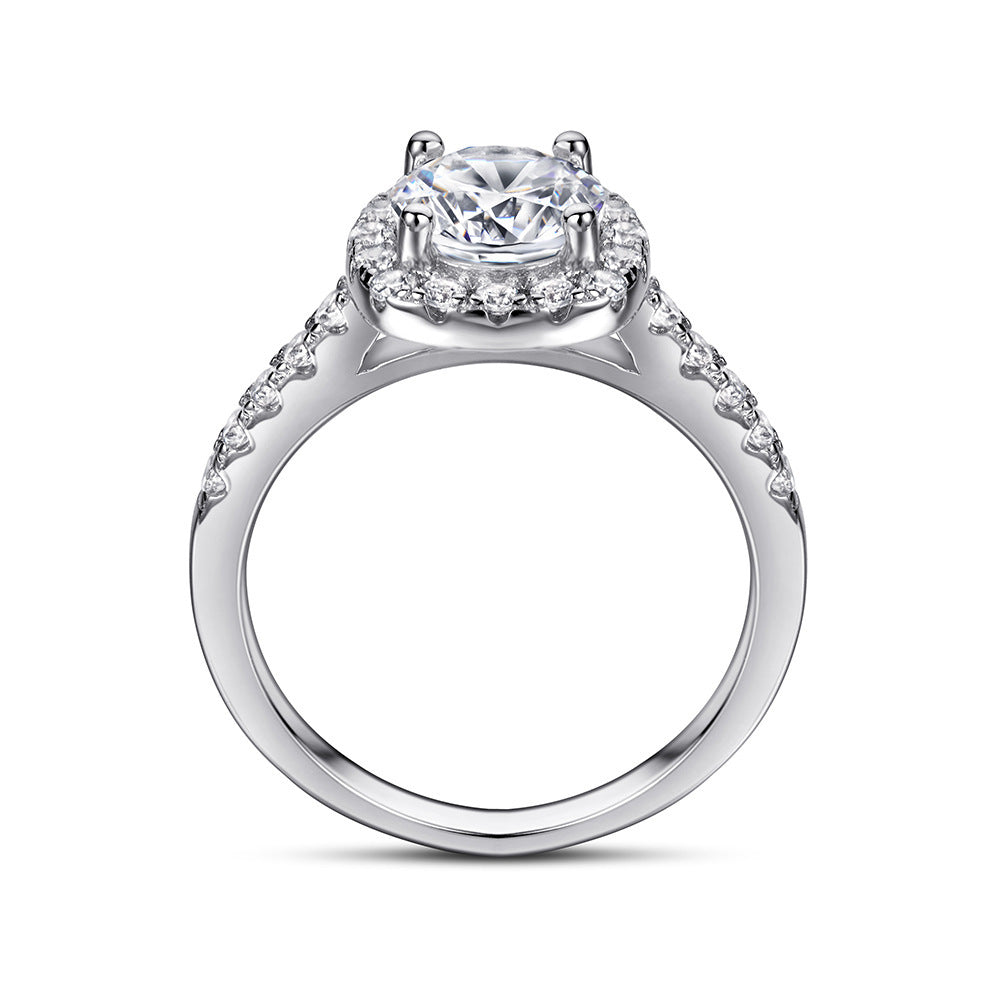 Sterling Silver Zircon Wedding Ring Women’s Platinum or Rose Gold | Blanqor