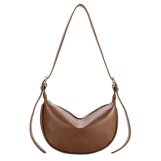 Women's Large PU Shoulder Bag – Soft Hobo Style, Zipper Closure, Travel-Friendly | Dawndesslo