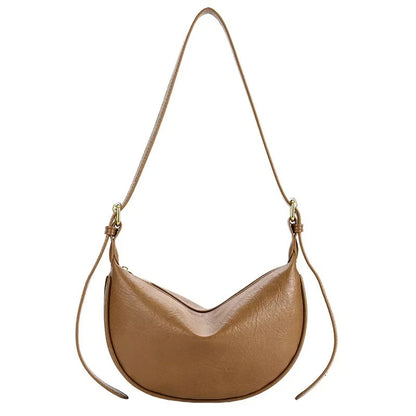 Women's Large PU Shoulder Bag – Soft Hobo Style, Zipper Closure, Travel-Friendly | Dawndesslo