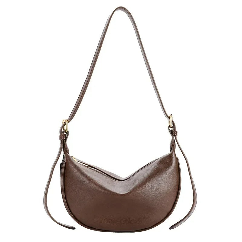 Women's Large PU Shoulder Bag – Soft Hobo Style, Zipper Closure, Travel-Friendly | Dawndesslo